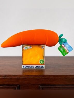 Toymendous Squeezy Cheese & Jumbo Carrot Squishy Fidget Toy Bundle Sensory